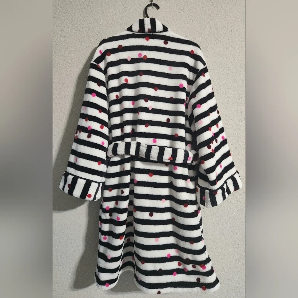 Kate Spade New York Chenille Wrap Robe Striped Polka Dot Soft Lounger size XS/S